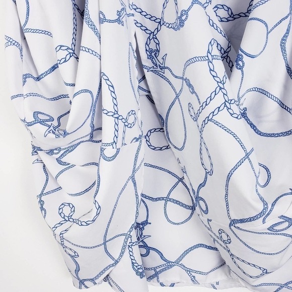 Jenny Boston Boutique Sleeveless White & Blue Rope design Swing Top Size Large - Picture 7 of 11